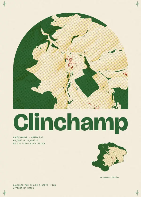 Affiche de Clinchamp, calculée par 123-fr d'après l'IGN