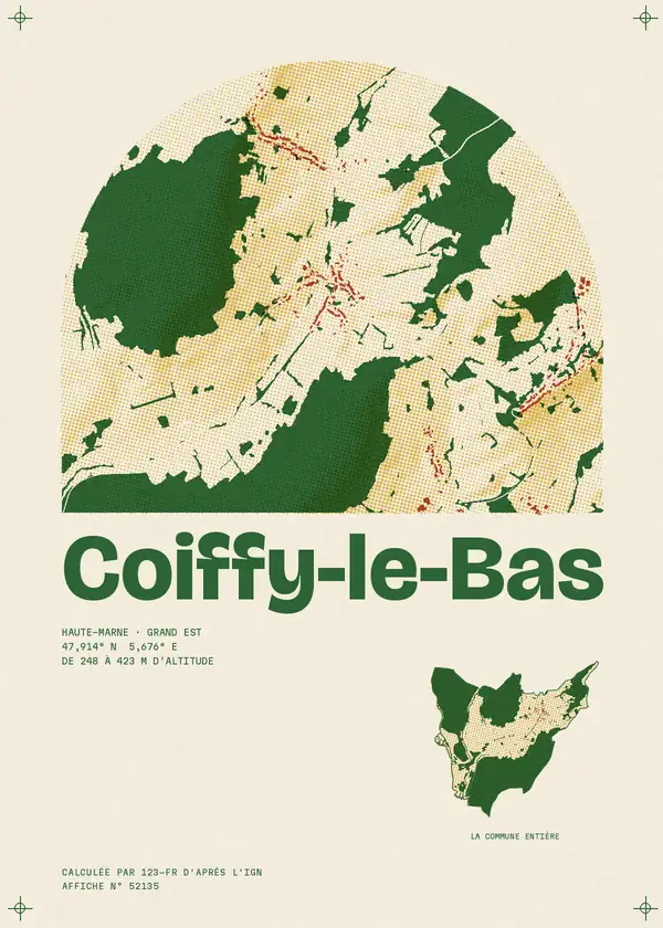 Affiche de Coiffy-le-Bas, calculée par 123-fr d'après l'IGN