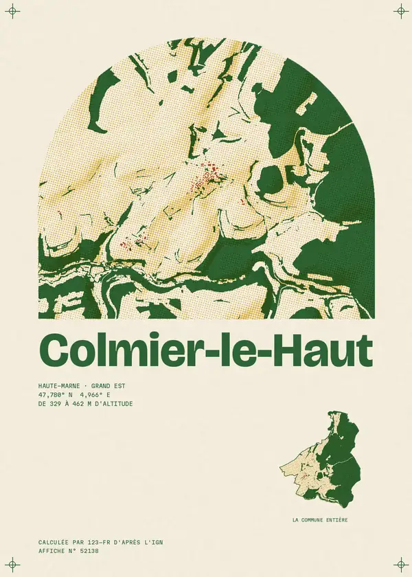 Affiche de Colmier-le-Haut, calculée par 123-fr d'après l'IGN