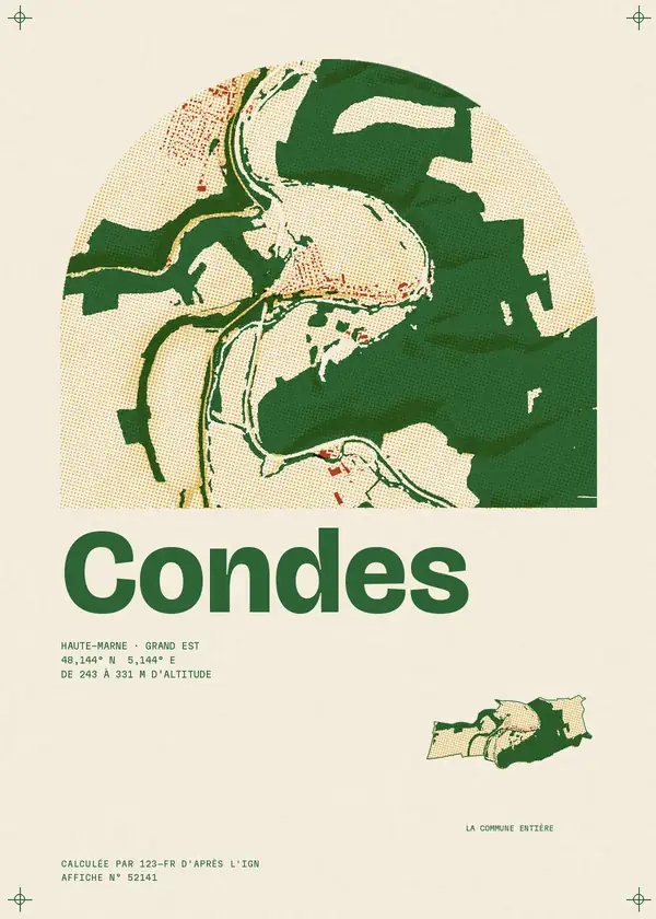 Affiche de Condes, calculée par 123-fr d'après l'IGN