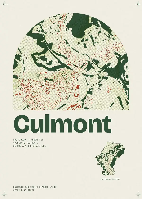 Affiche de Culmont, calculée par 123-fr d'après l'IGN