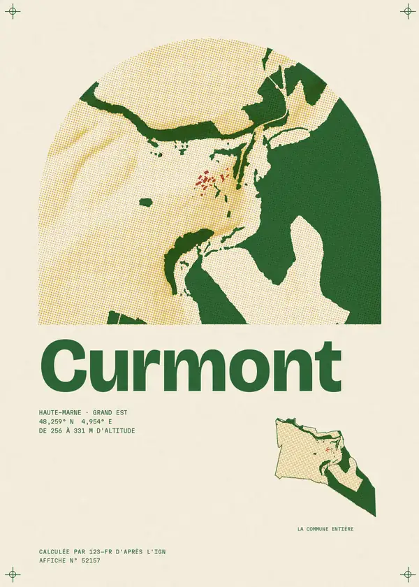 Affiche de Curmont, calculée par 123-fr d'après l'IGN