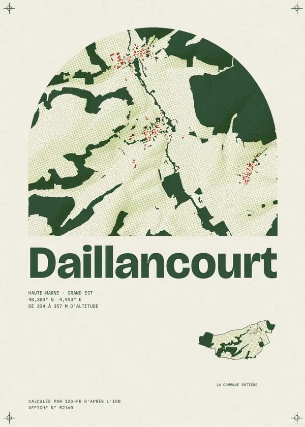 Affiche de Daillancourt, calculée par 123-fr d'après l'IGN