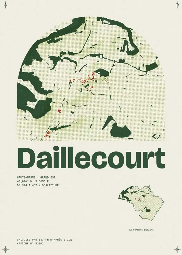 Affiche de Daillecourt, calculée par 123-fr d'après l'IGN