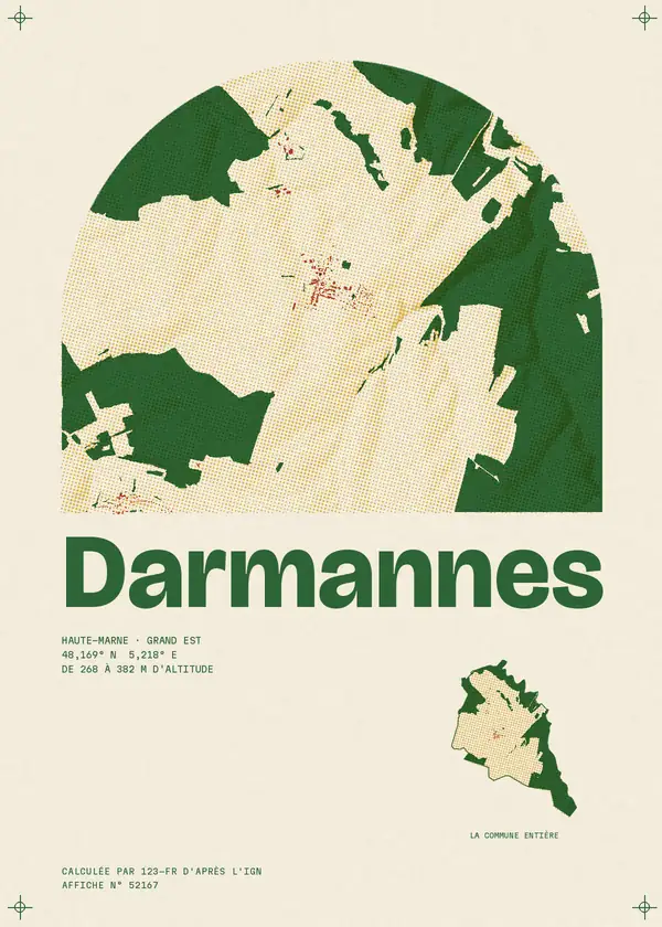 Affiche de Darmannes, calculée par 123-fr d'après l'IGN