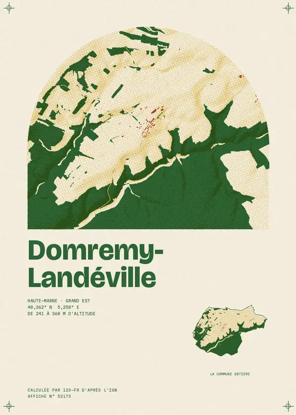 Affiche de Domremy-Landéville, calculée par 123-fr d'après l'IGN