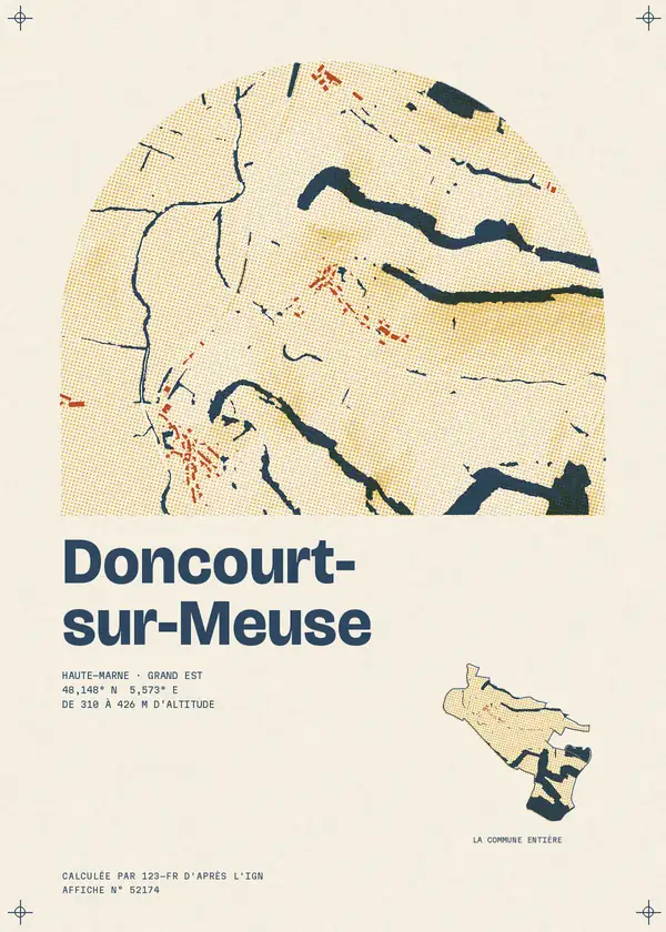 Affiche de Doncourt-sur-Meuse, calculée par 123-fr d'après l'IGN