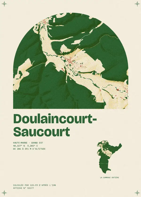 Affiche de Doulaincourt-Saucourt, calculée par 123-fr d'après l'IGN