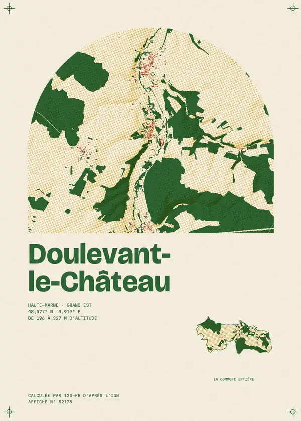 Affiche de Doulevant-le-Château, calculée par 123-fr d'après l'IGN