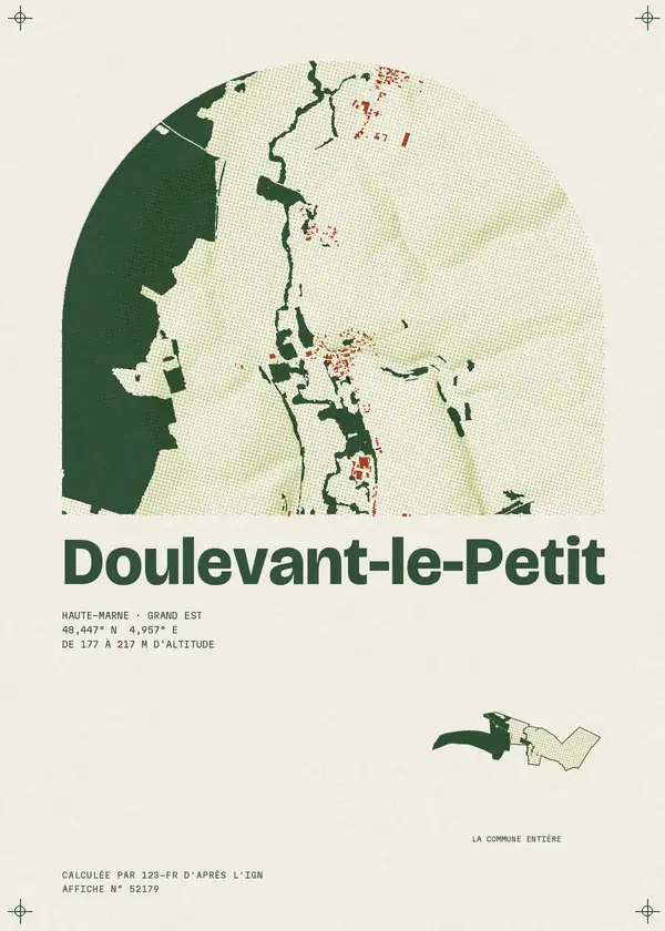Affiche de Doulevant-le-Petit, calculée par 123-fr d'après l'IGN