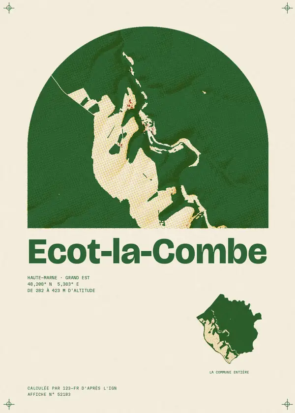 Affiche de Ecot-la-Combe, calculée par 123-fr d'après l'IGN