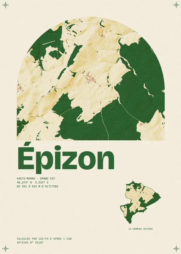 Affiche de Épizon, calculée par 123-fr d'après l'IGN