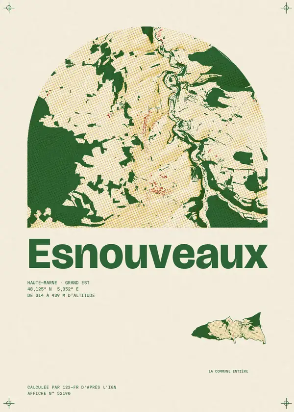 Affiche de Esnouveaux, calculée par 123-fr d'après l'IGN