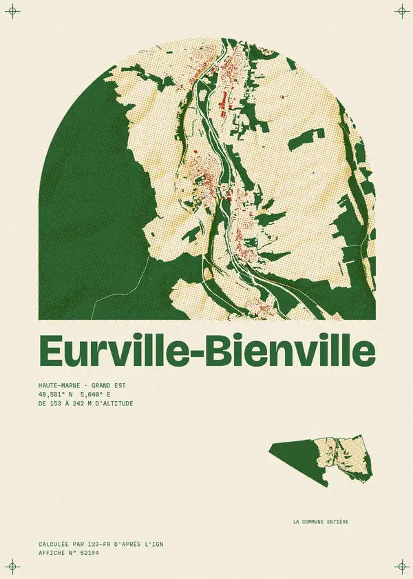 Affiche de Eurville-Bienville, calculée par 123-fr d'après l'IGN