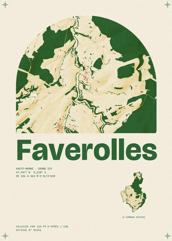 Affiche de Faverolles, calculée par 123-fr d'après l'IGN