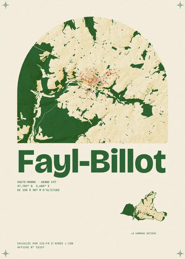 Affiche de Fayl-Billot, calculée par 123-fr d'après l'IGN
