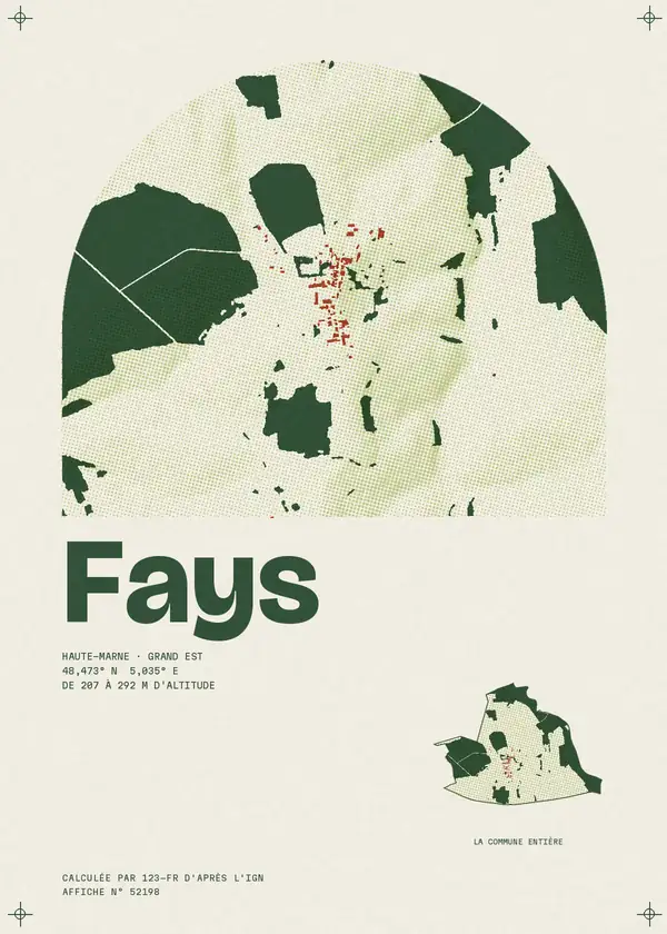 Affiche de Fays, calculée par 123-fr d'après l'IGN