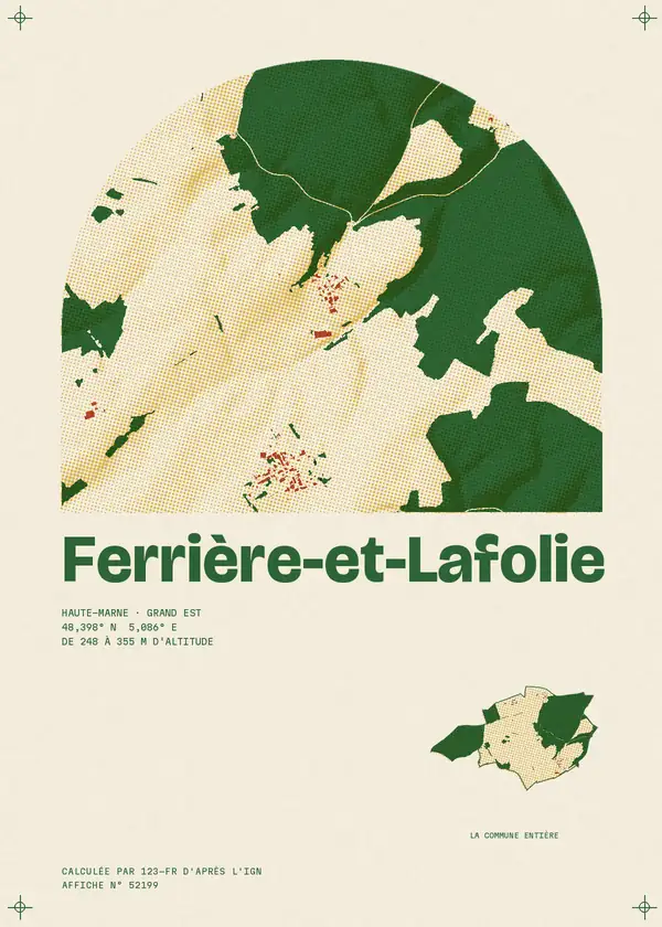 Affiche de Ferrière-et-Lafolie, calculée par 123-fr d'après l'IGN