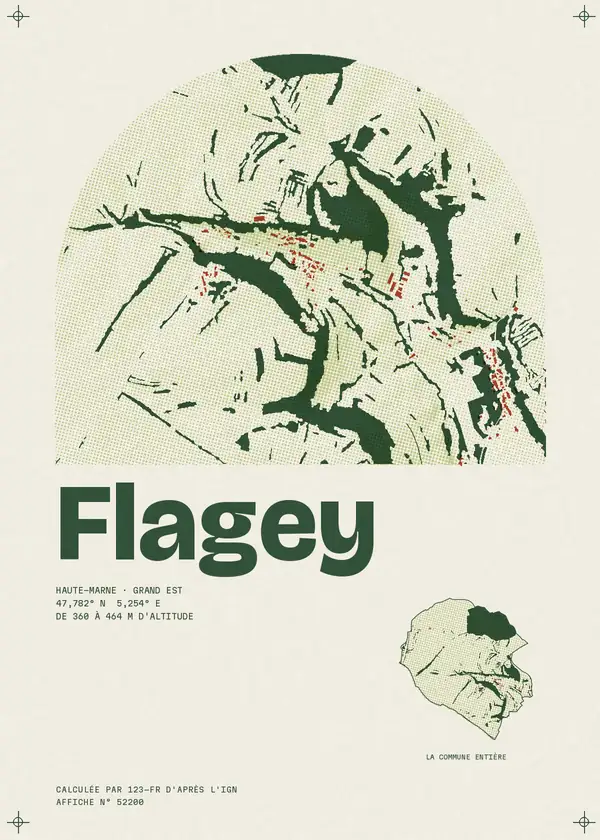Affiche de Flagey, calculée par 123-fr d'après l'IGN