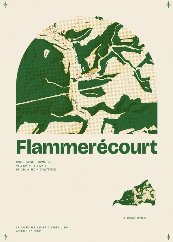 Affiche de Flammerécourt, calculée par 123-fr d'après l'IGN