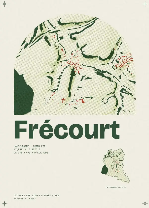 Affiche de Frécourt, calculée par 123-fr d'après l'IGN
