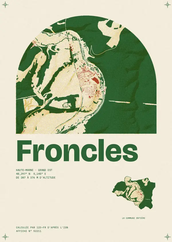 Affiche de Froncles, calculée par 123-fr d'après l'IGN
