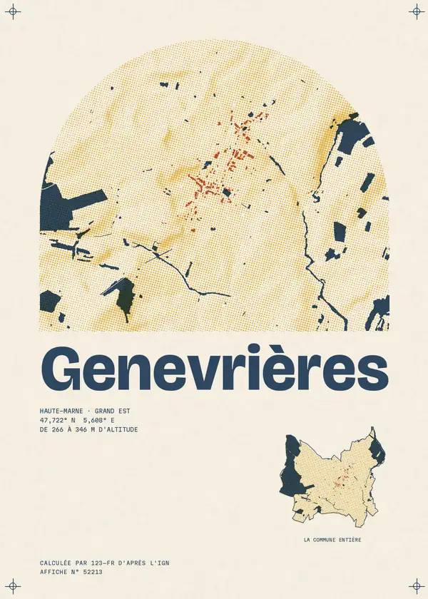 Affiche de Genevrières, calculée par 123-fr d'après l'IGN