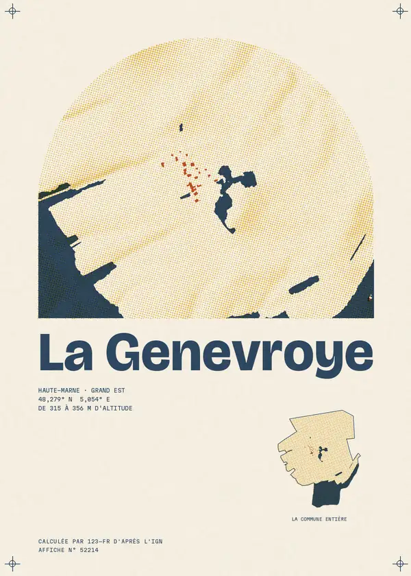 Affiche de La Genevroye, calculée par 123-fr d'après l'IGN