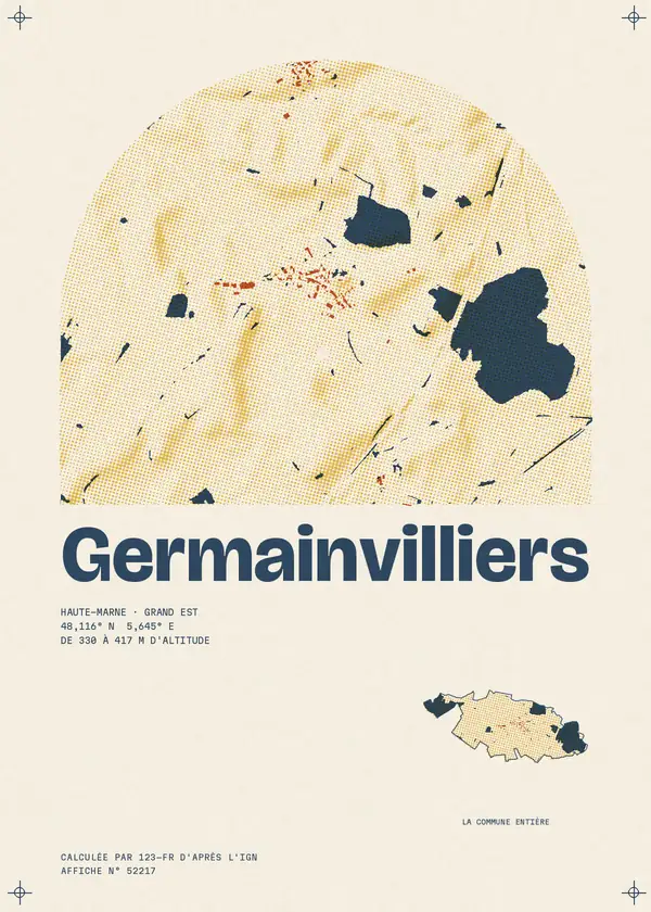 Affiche de Germainvilliers, calculée par 123-fr d'après l'IGN