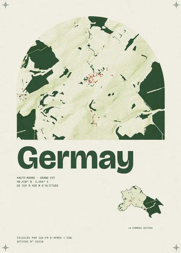 Affiche de Germay, calculée par 123-fr d'après l'IGN