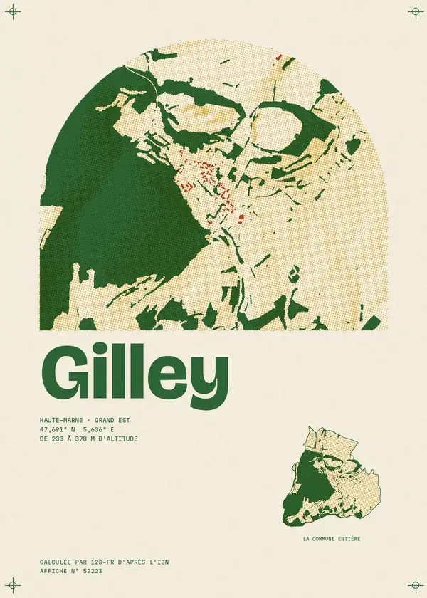 Affiche de Gilley, calculée par 123-fr d'après l'IGN