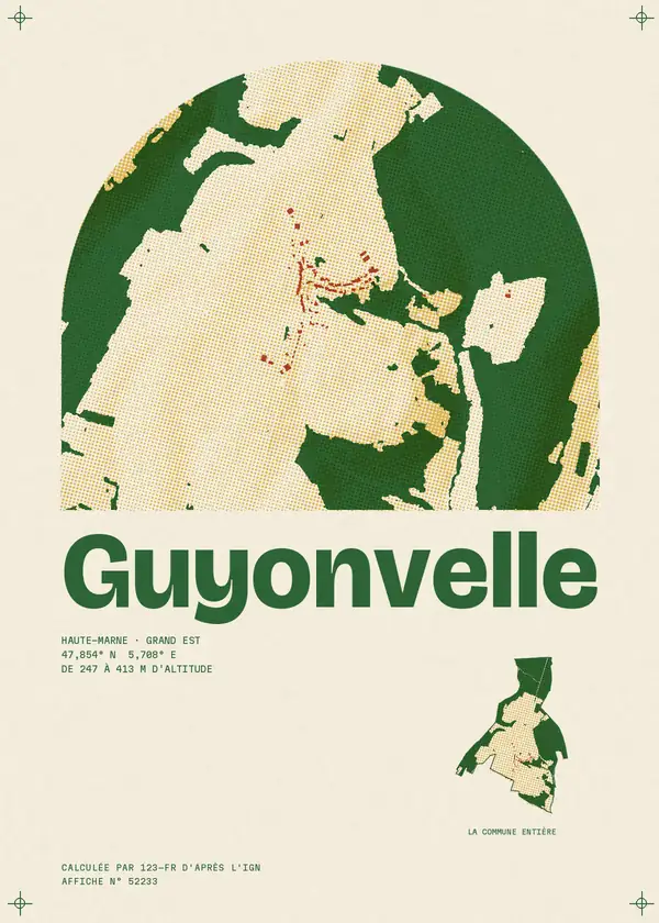 Affiche de Guyonvelle, calculée par 123-fr d'après l'IGN
