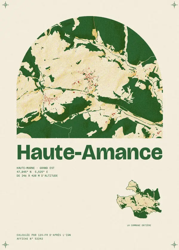 Affiche de Haute-Amance, calculée par 123-fr d'après l'IGN