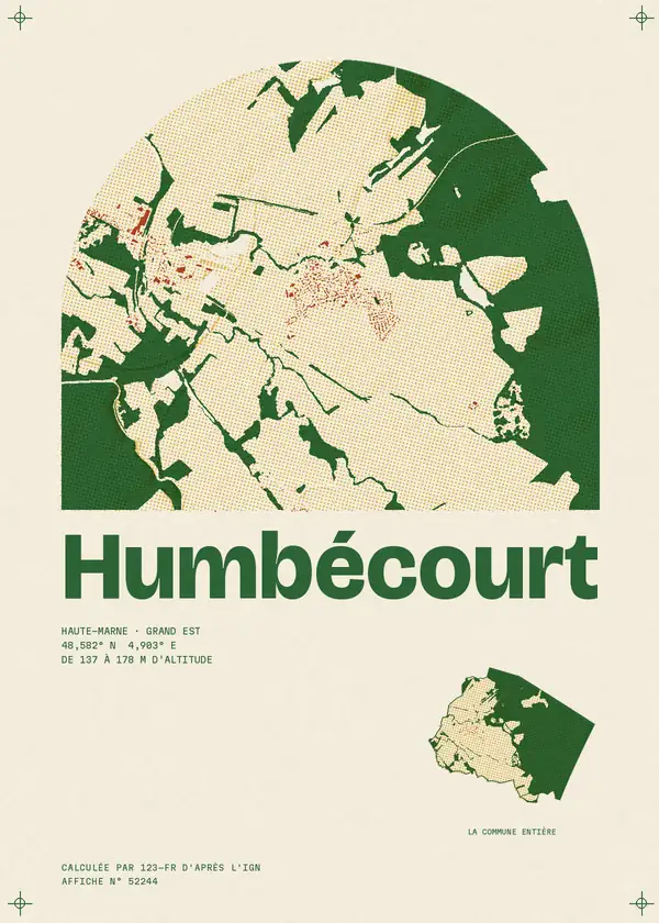 Affiche de Humbécourt, calculée par 123-fr d'après l'IGN