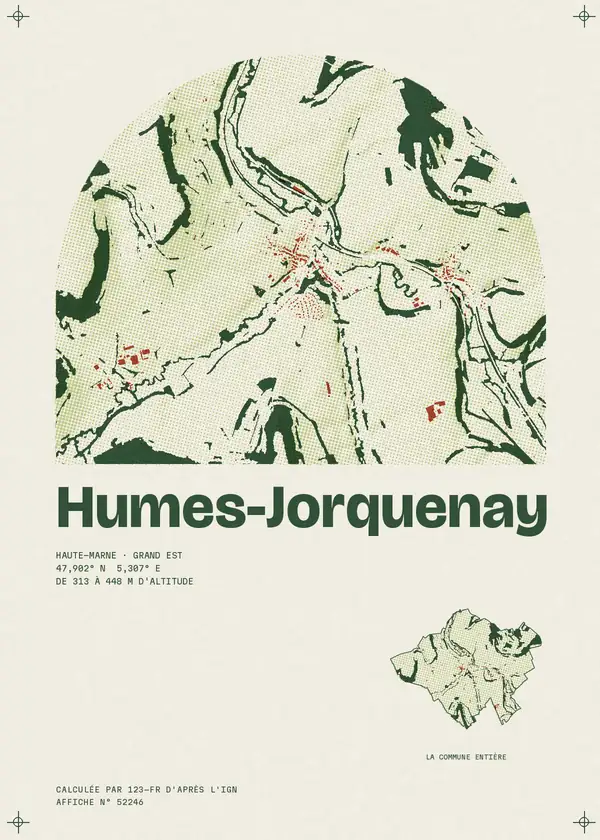Affiche de Humes-Jorquenay, calculée par 123-fr d'après l'IGN