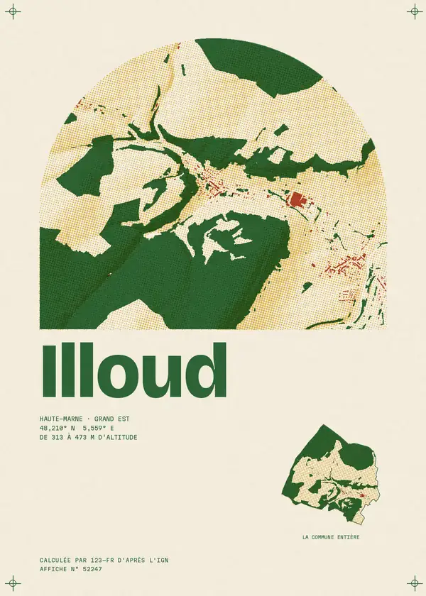 Affiche de Illoud, calculée par 123-fr d'après l'IGN
