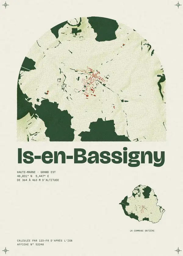 Affiche de Is-en-Bassigny, calculée par 123-fr d'après l'IGN