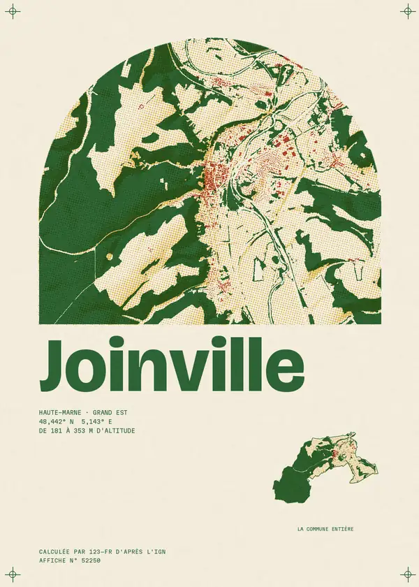 Affiche de Joinville, calculée par 123-fr d'après l'IGN