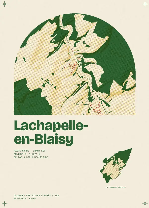 Affiche de Lachapelle-en-Blaisy, calculée par 123-fr d'après l'IGN