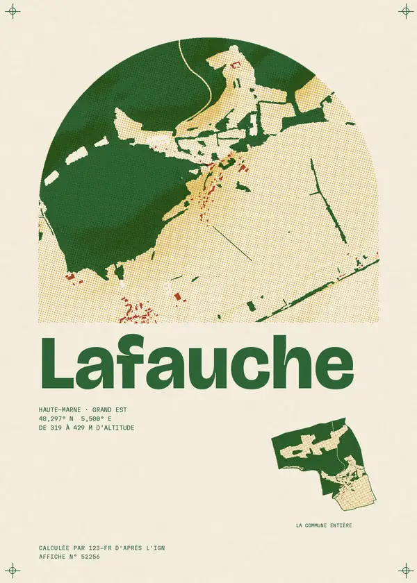 Affiche de Lafauche, calculée par 123-fr d'après l'IGN