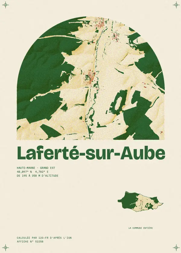 Affiche de Laferté-sur-Aube, calculée par 123-fr d'après l'IGN