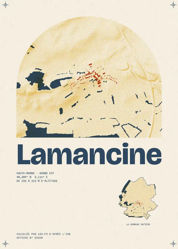 Affiche de Lamancine, calculée par 123-fr d'après l'IGN