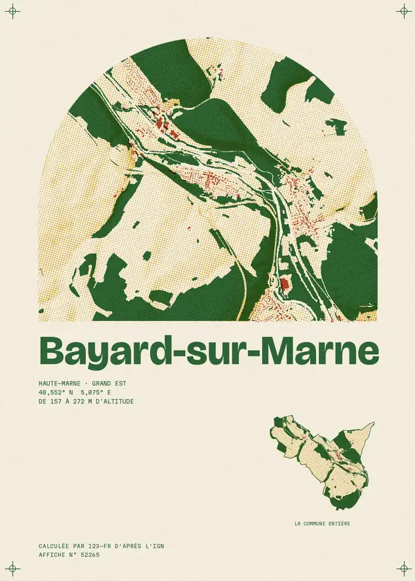 Affiche de Bayard-sur-Marne, calculée par 123-fr d'après l'IGN