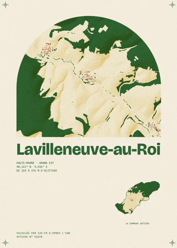 Affiche de Lavilleneuve-au-Roi, calculée par 123-fr d'après l'IGN