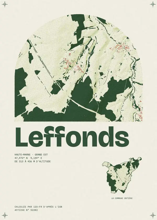 Affiche de Leffonds, calculée par 123-fr d'après l'IGN