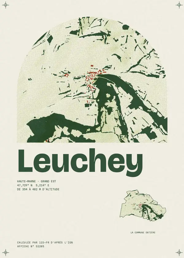 Affiche de Leuchey, calculée par 123-fr d'après l'IGN