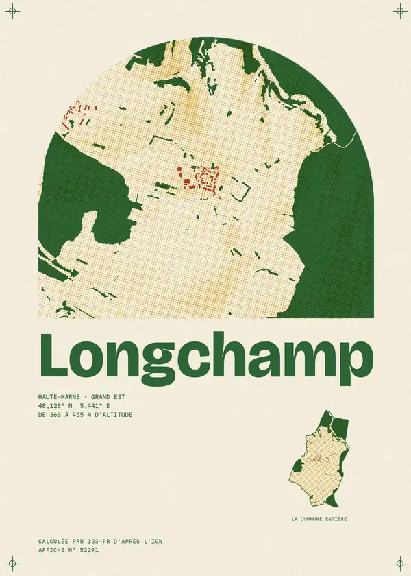Affiche de Longchamp, calculée par 123-fr d'après l'IGN