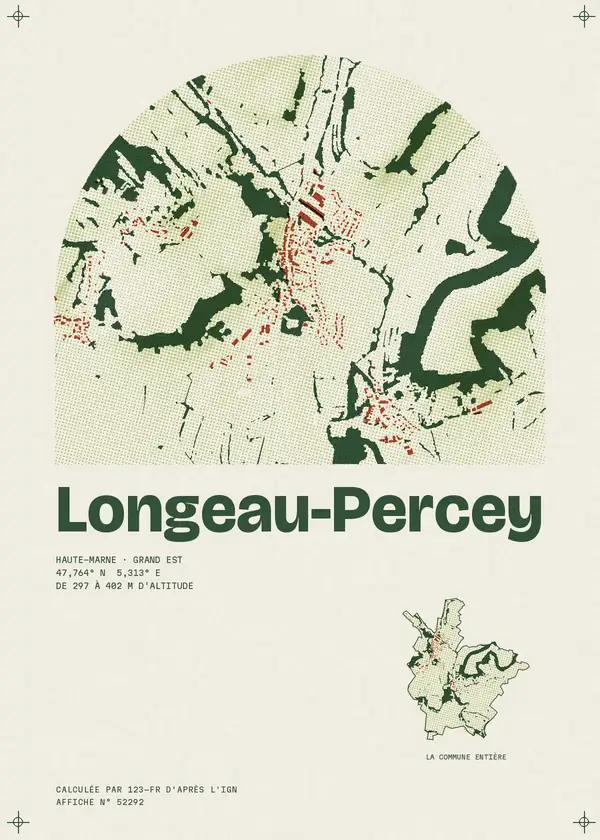 Affiche de Longeau-Percey, calculée par 123-fr d'après l'IGN