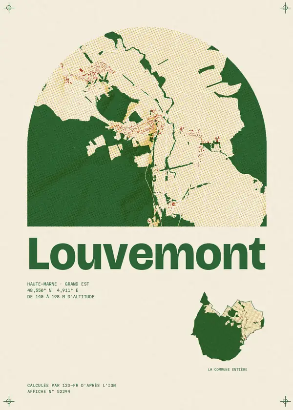 Affiche de Louvemont, calculée par 123-fr d'après l'IGN