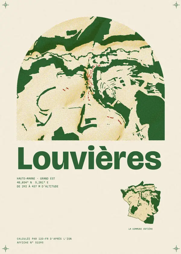 Affiche de Louvières, calculée par 123-fr d'après l'IGN